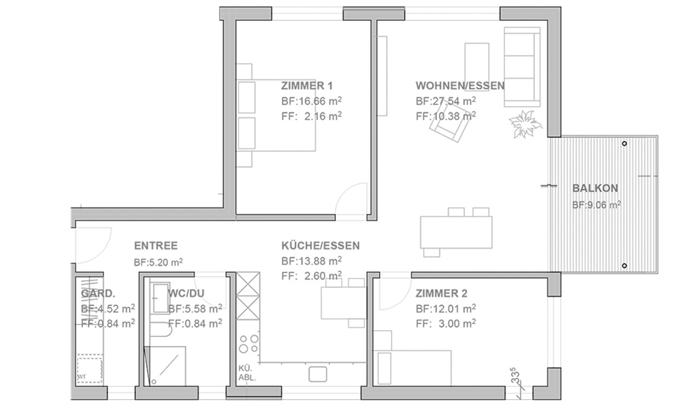 Helle 3-5-Zimmer-Wohnung im Neubau zu vermieten.